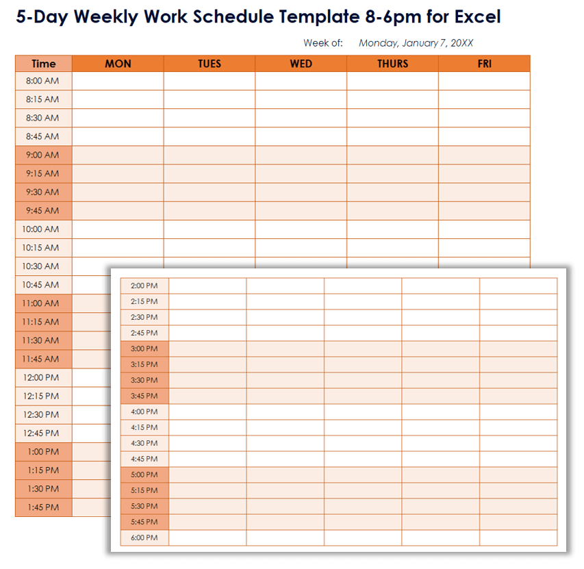 Free Work Schedule Templates For Word And Excel Smartsheet