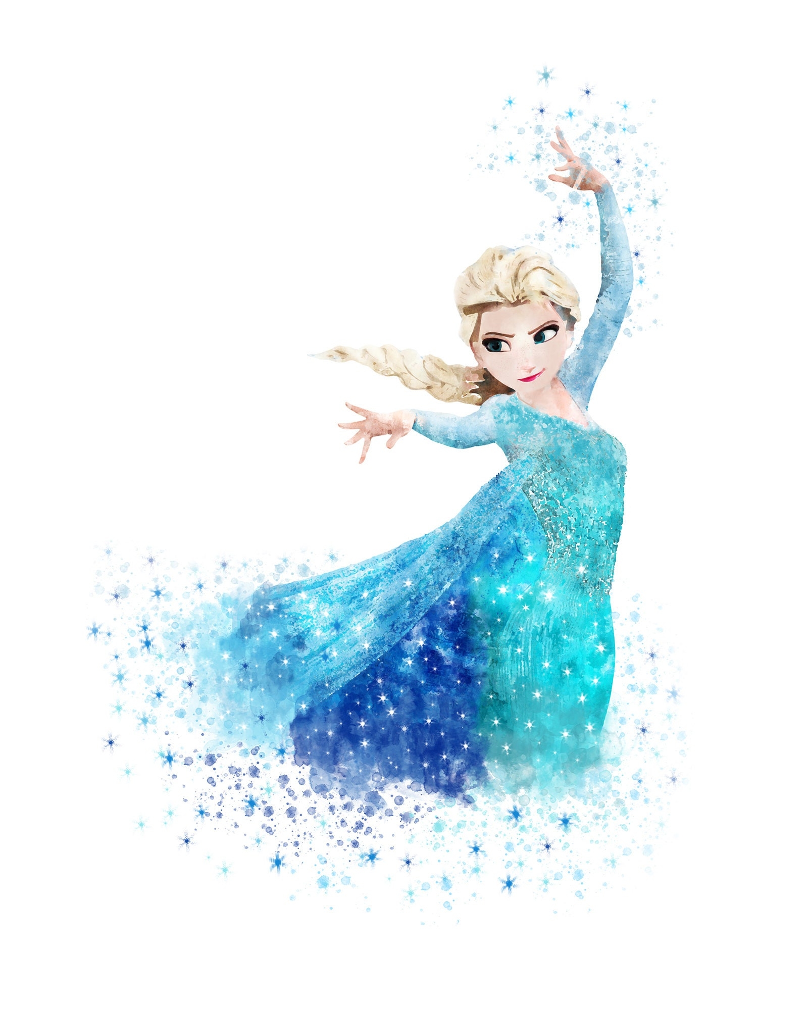 Frozen Princess Elsa Watercolor Print Frozen Movie Poster Elsa Printable Artwork Anna Olaf Painting Nursery Wall Art Kids Wall Decor Gift Etsy