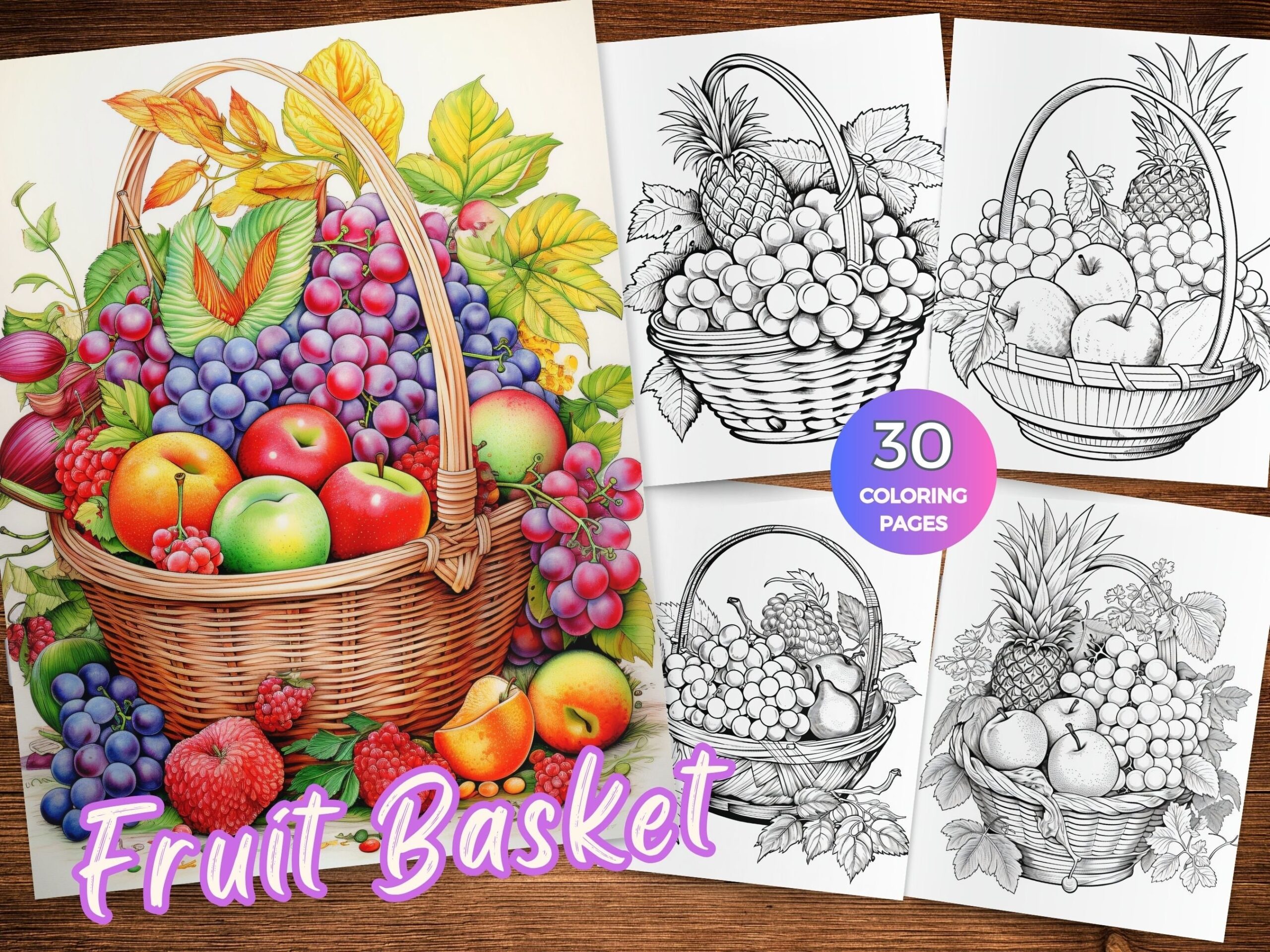 fruit bowl coloring page