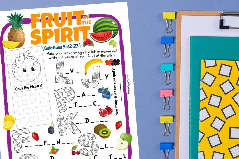 Fruit Of The Spirit Printable Puzzle Sheet MinistryArk