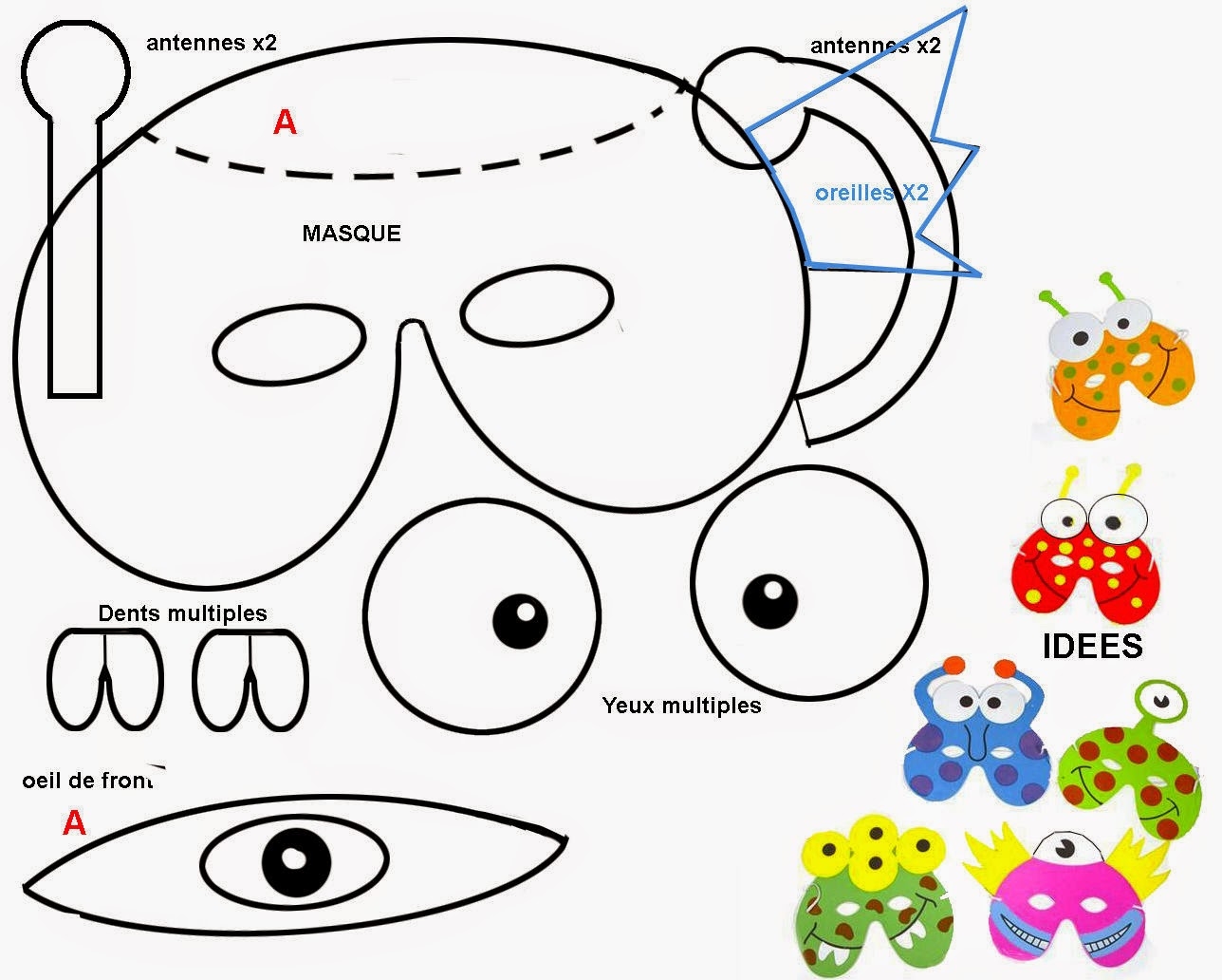 printable monster mask template