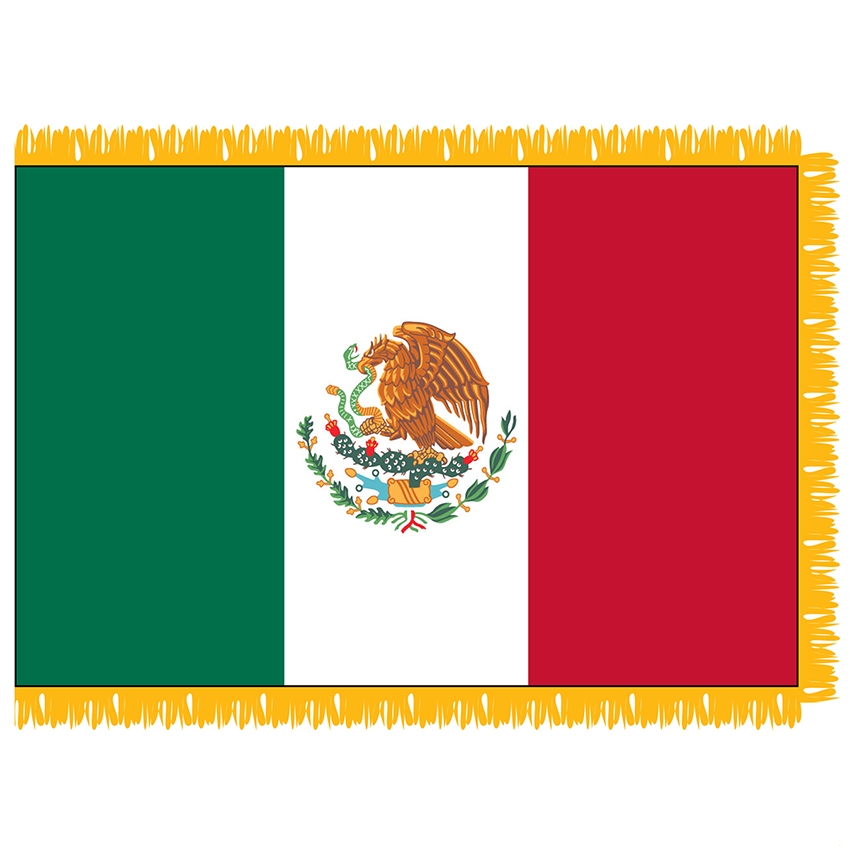 FWI 215 4X6MEXICO Mexico 4 X 6 Indoor Flag With Pole Sleeve And 