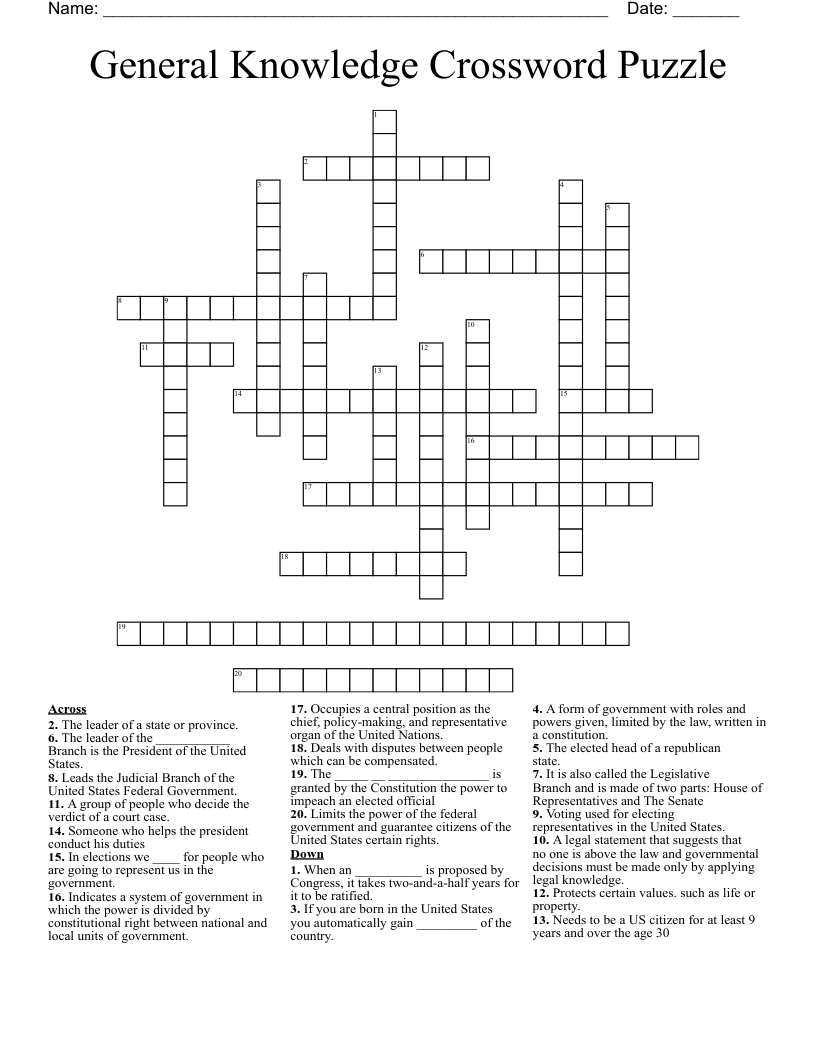 crossword printable
