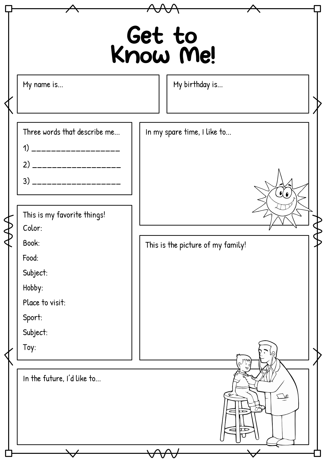 Get To Know Me Worksheet For 2nd 8th Grade Lesson Planet Worksheets Library