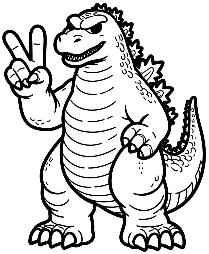 printable realistic godzilla coloring pages