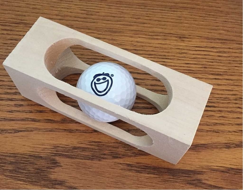 Golf Ball In A Block Of Wood WoodLogger