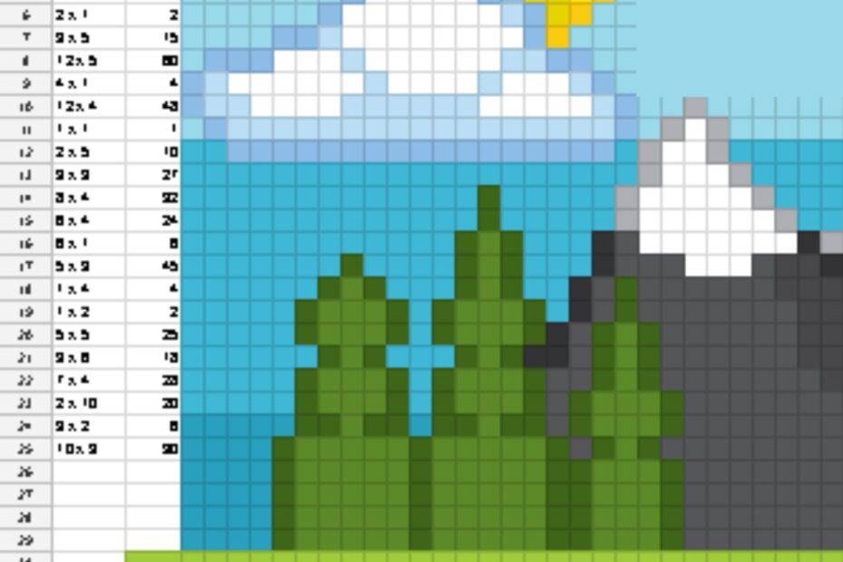 Google Sheets Digital Pixel Art Reveal Erintegration