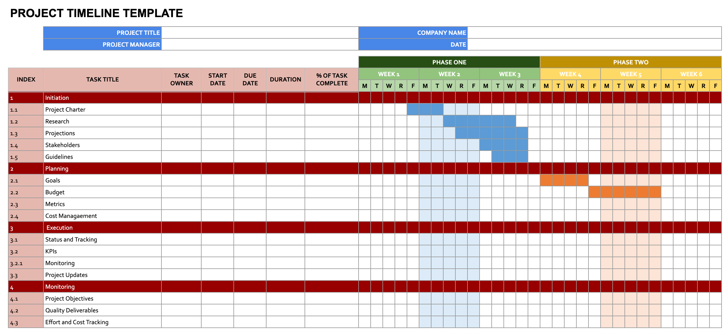 spreadsheet schedule template
