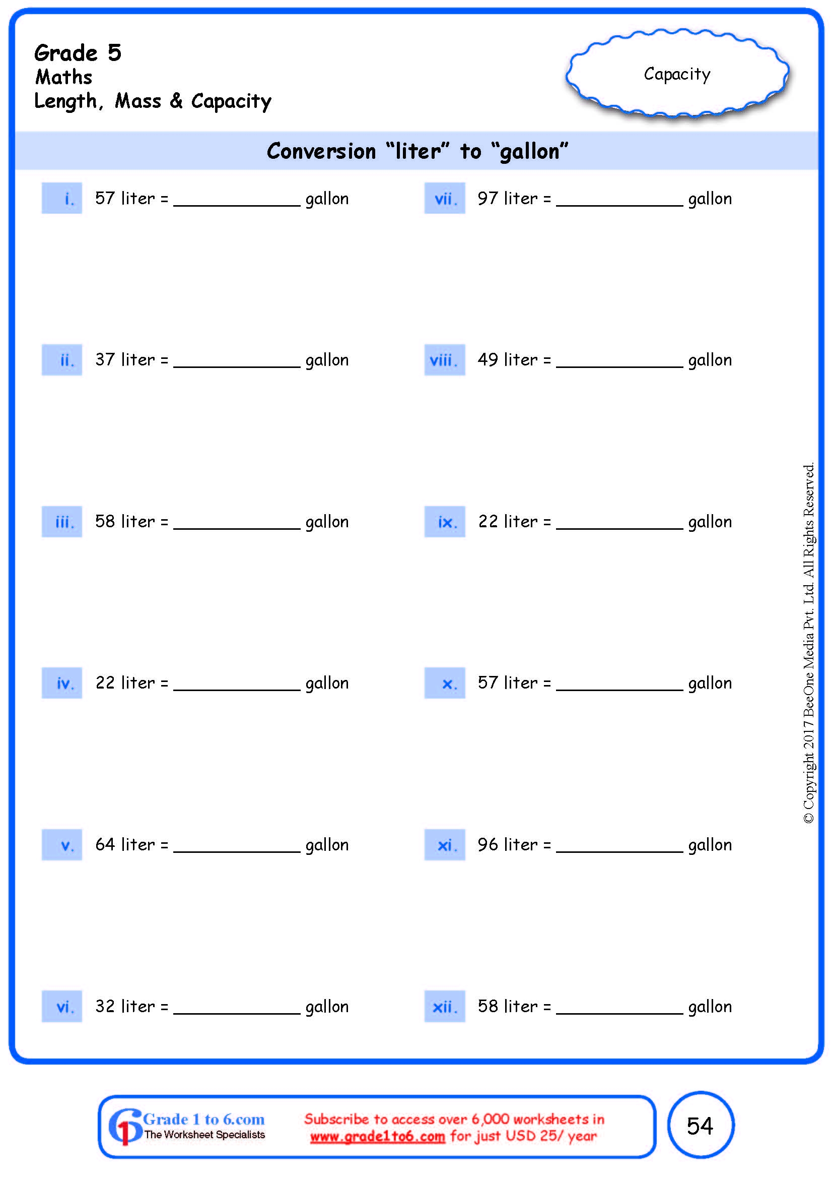 converting measurements worksheet