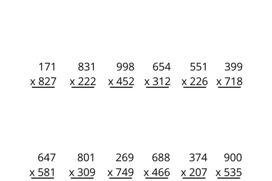 Grade 6 Multiplication Worksheets Free Printables Math Worksheets Worksheets Library