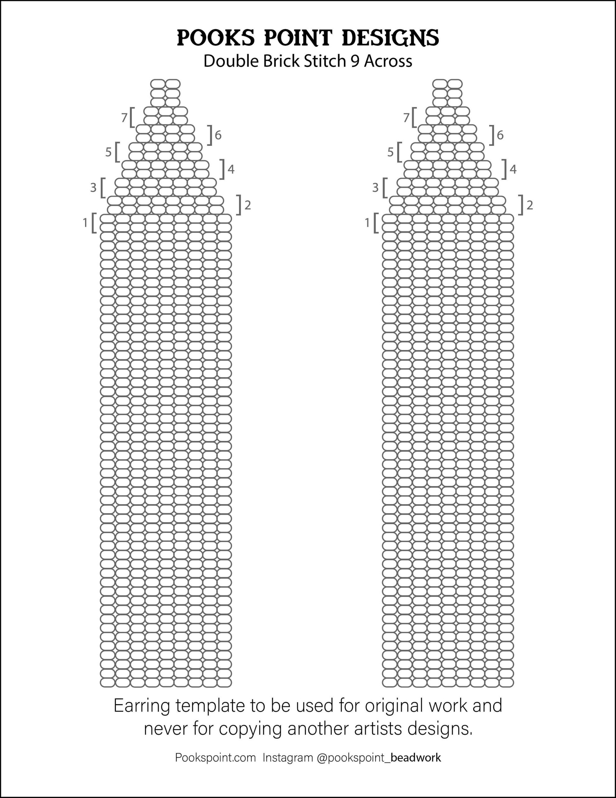 Graph Paper Beaded Fringe Earrings Pattern Free Beaded Earring 