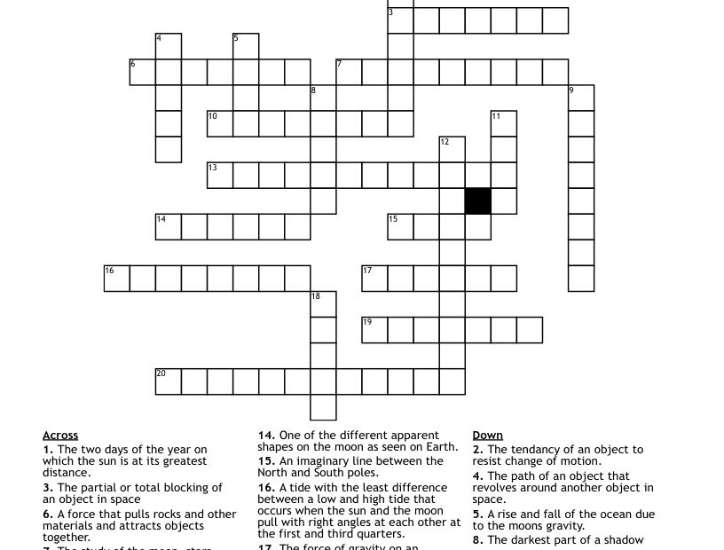 Gravity Crossword WordMint