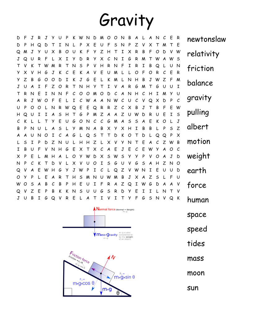 Gravity Word Search WordMint