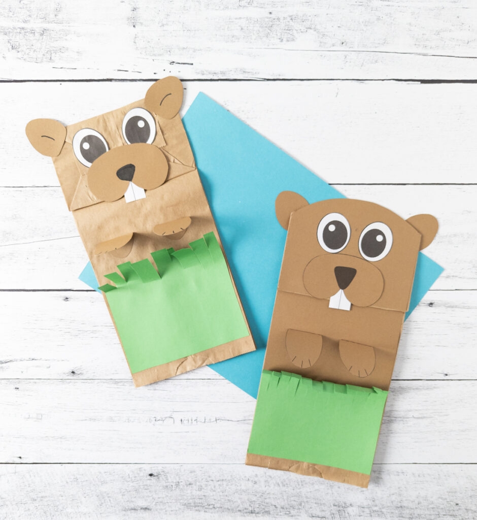 Groundhog Paper Bag Puppet Craft Free Printable Template