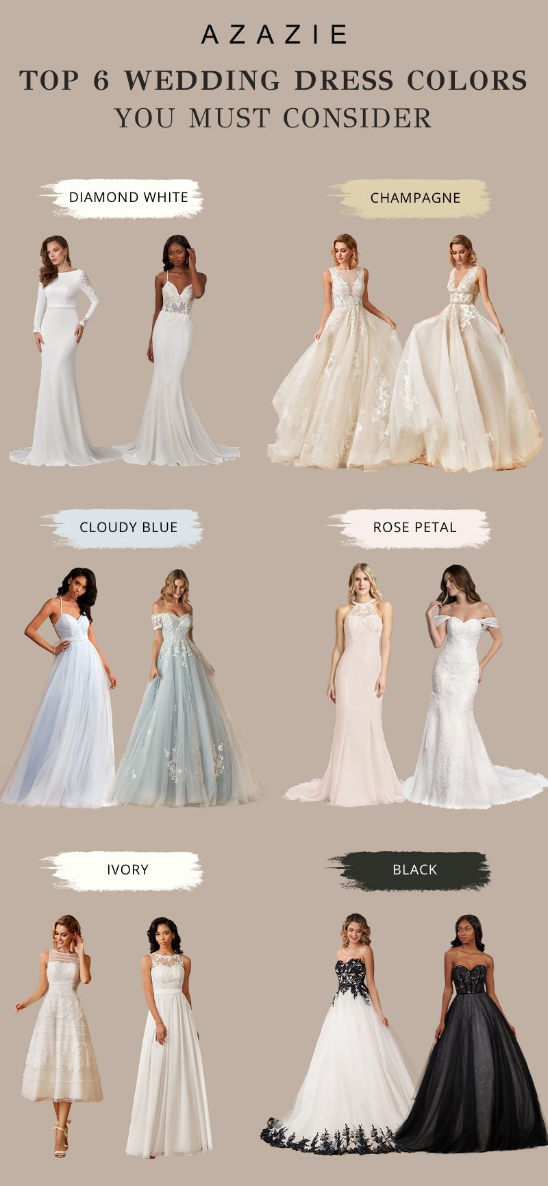 Guide 6 Wedding Dress Colors You Must Consider