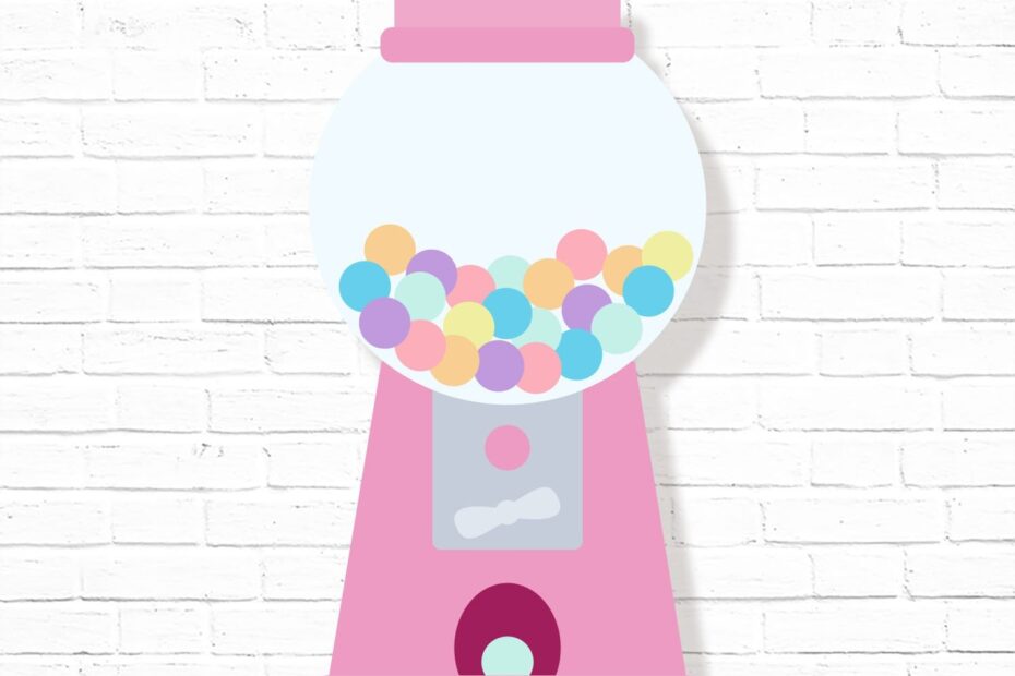 Gumball Machine Centrepiece Printable Bubble Gum Machine Cut Out