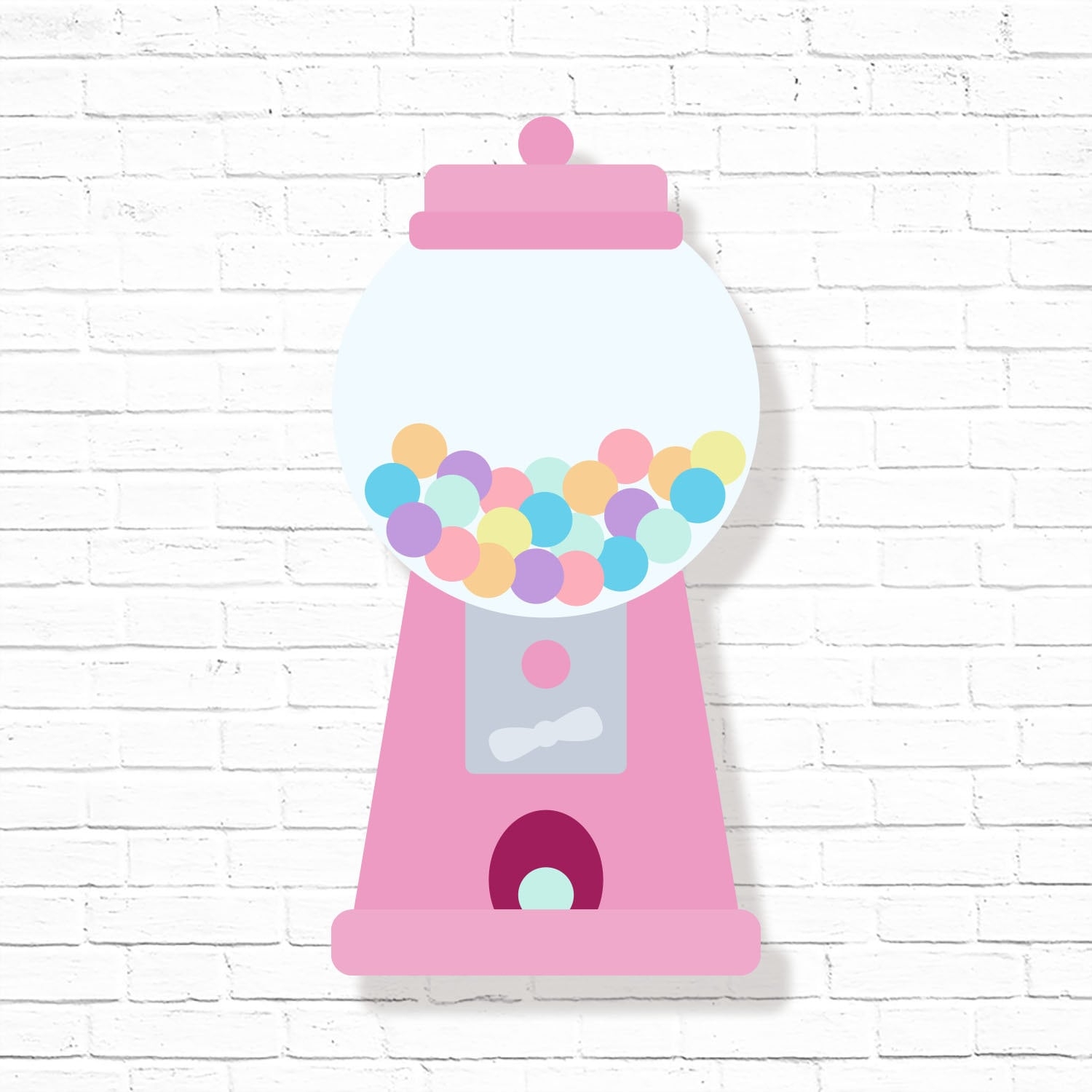Gumball Machine Centrepiece Printable Bubble Gum Machine Cut Out 