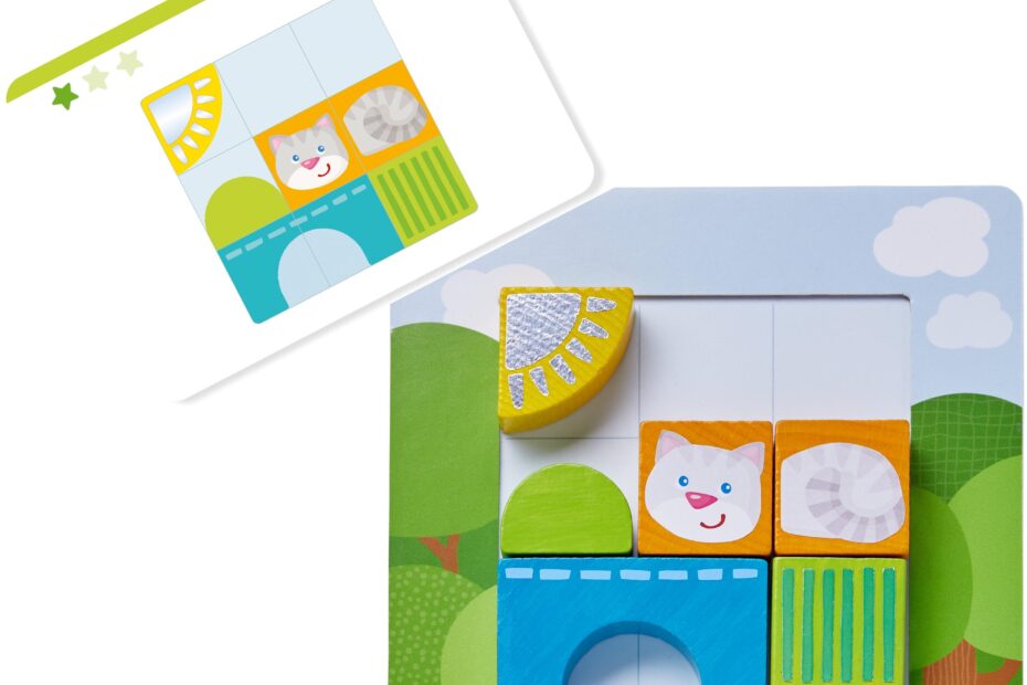 HABA Animal Squares Chunky Wooden Puzzle Arranging Game With Template Cards For EBay