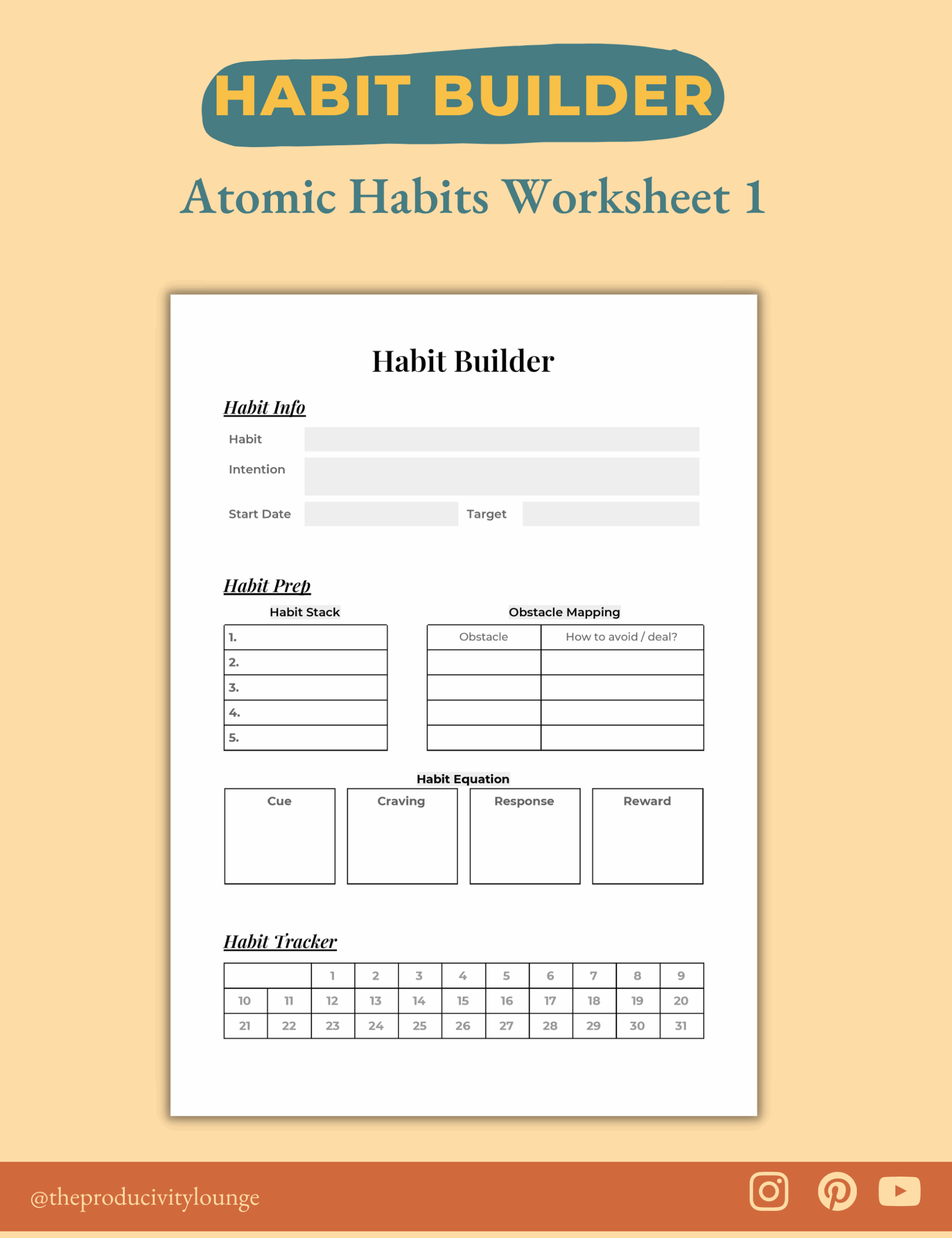 Habit Builder U0026 Habit Tracker Kit The Productivity Lounge