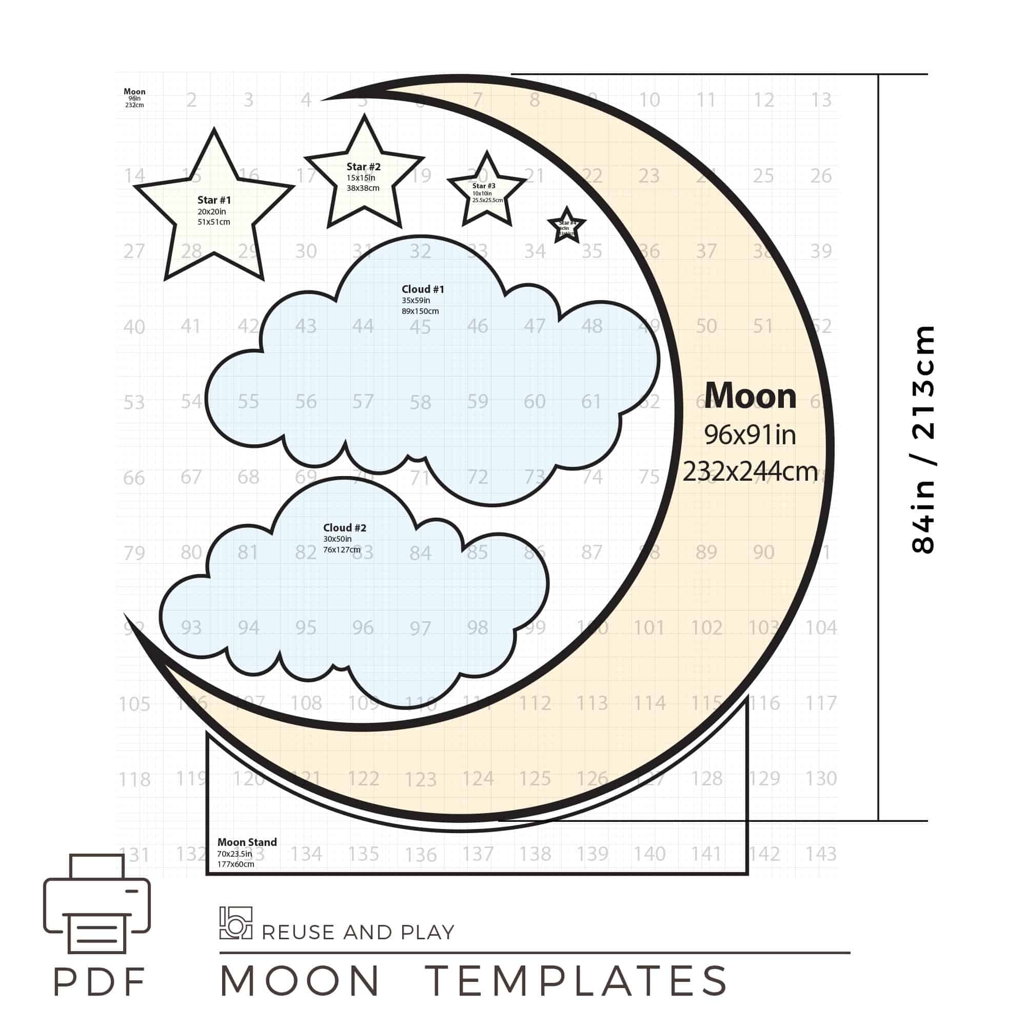 crescent moon template printable