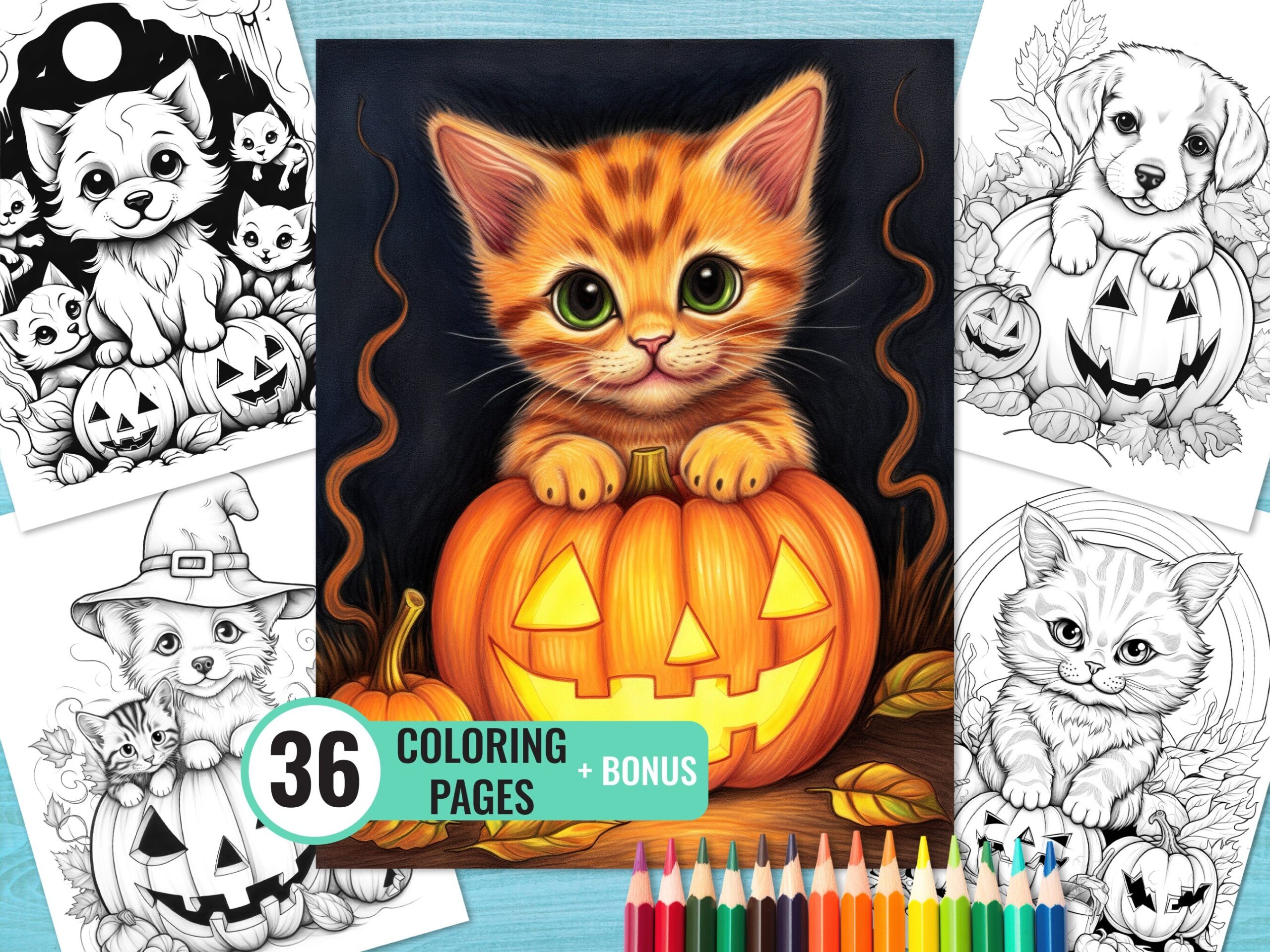 Halloween Animals Coloring Book 36 Printable Coloring Pages For 