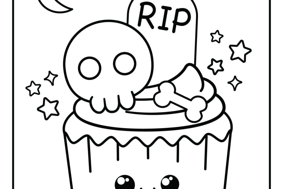 Halloween Candy And Treats Coloring Pages Free Printable Cute