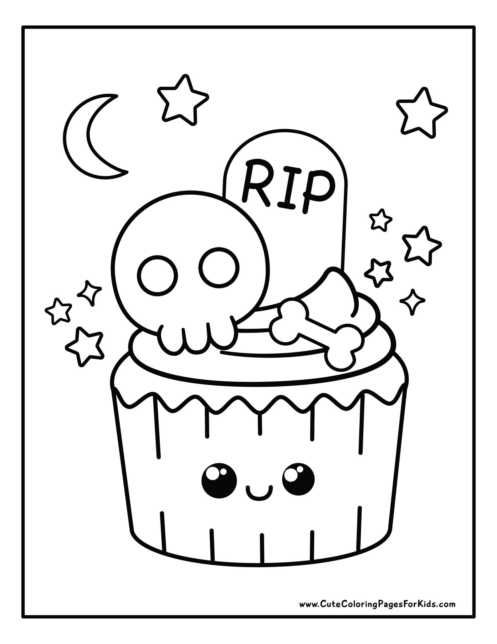 Halloween Candy And Treats Coloring Pages Free Printable Cute 