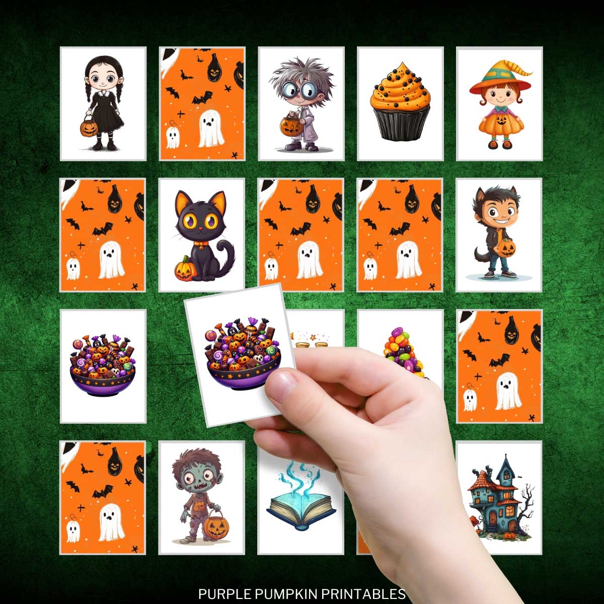 Halloween Memory Match Printable Game Cards Trick Or Treat 