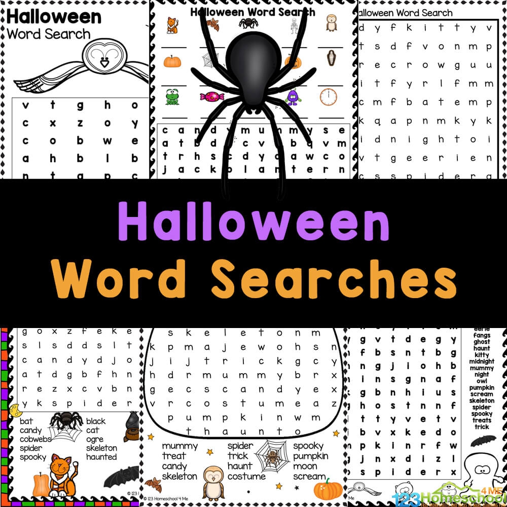 free printable halloween word searches