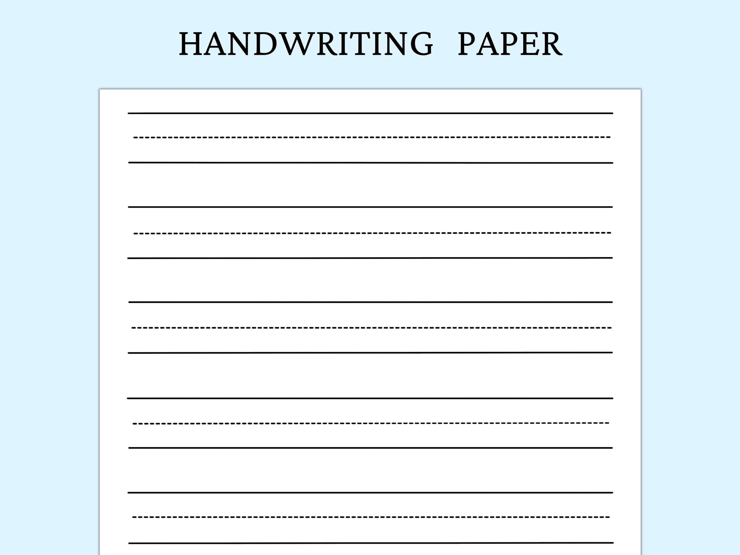 Handwriting Practice Paper Printable Kids Writing Sheet 