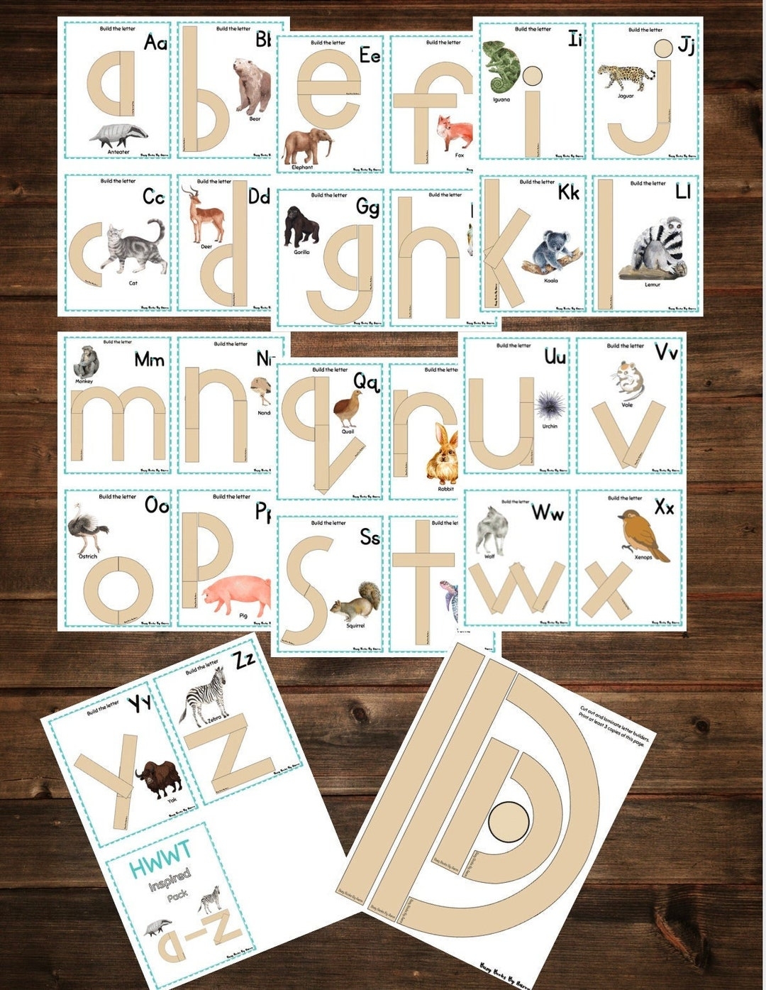 Handwriting Without Tears Inspired Lowercase Flashcards And Full Pages PDF Etsy