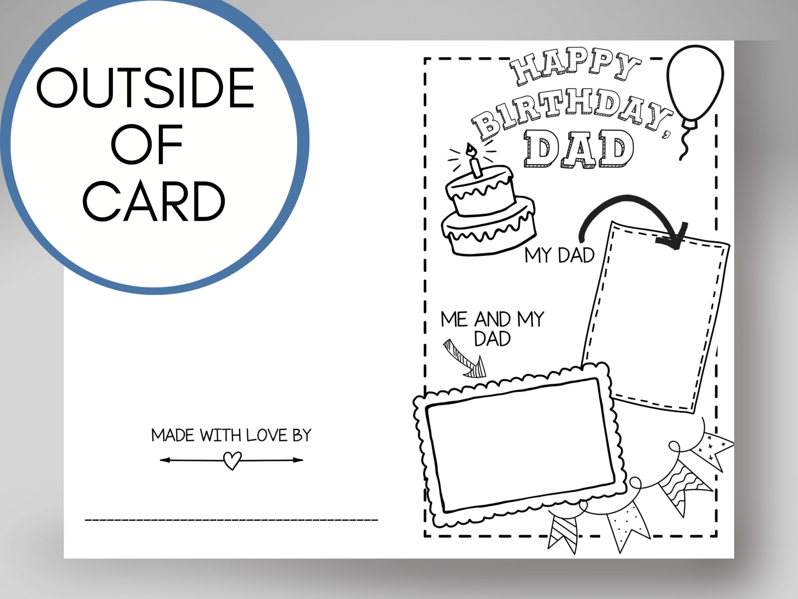 Happy Birthday Card For Dad Printable Coloring Page Father Birthday Gift All About My Daddy Fill In The Blank Template DIY Gift For Dad Etsy