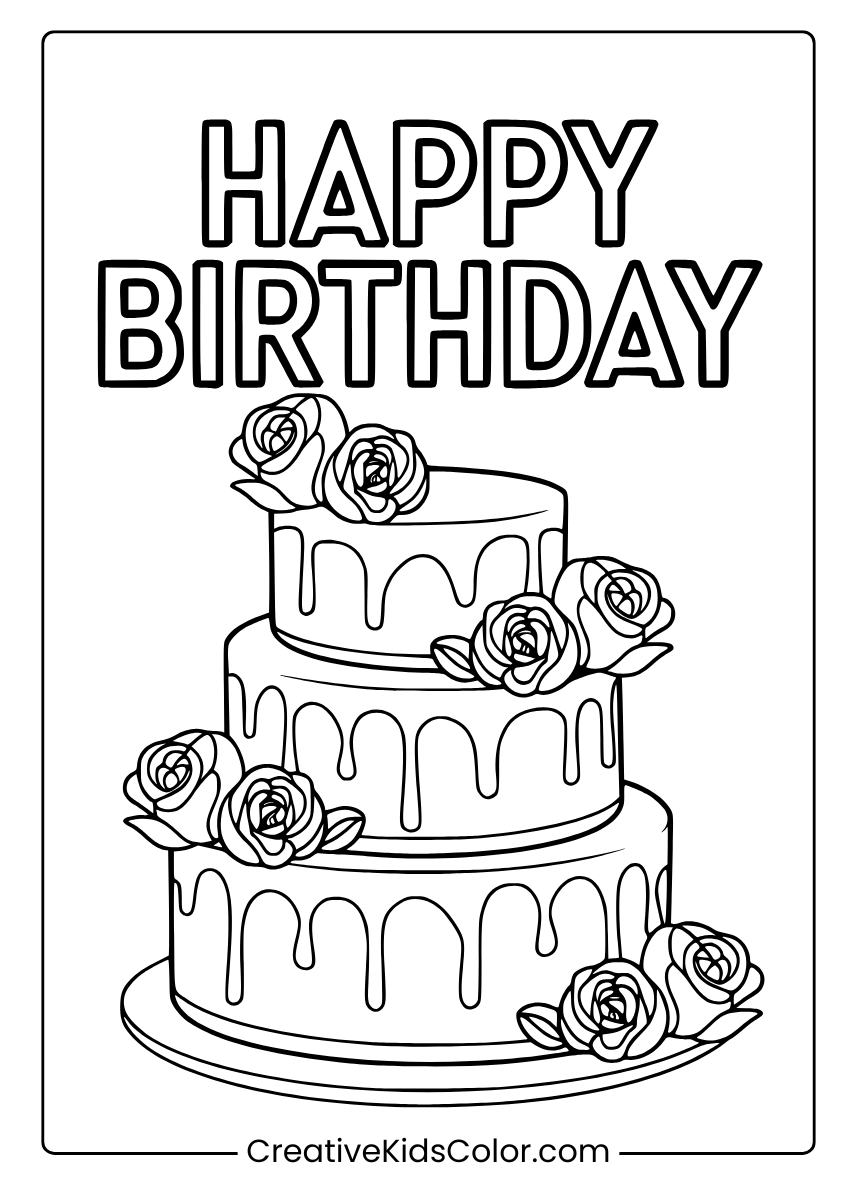 happy birthday coloring sheets free printable