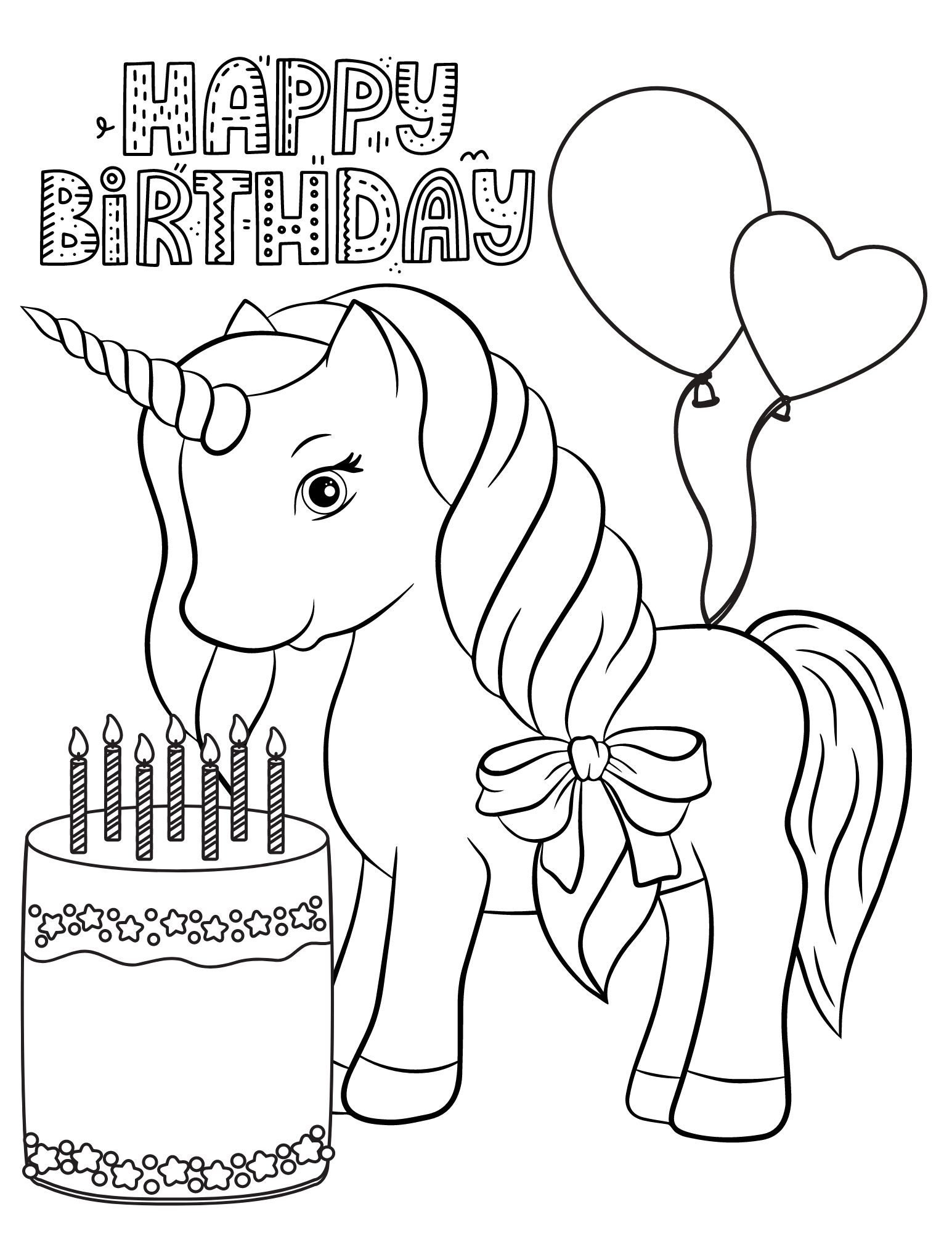 Happy Birthday Coloring Pages Happy Birthday Printables Happy 