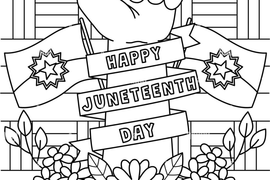 Happy Juneteenth Day Coloring Page For Kids Stock Vector Image U0026 Art Alamy