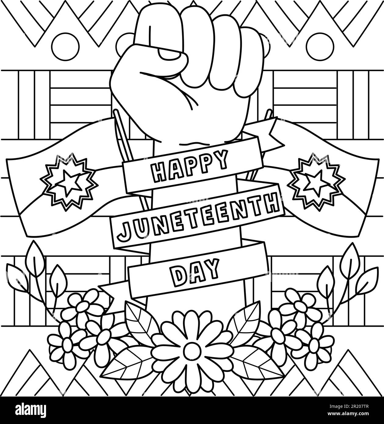 Happy Juneteenth Day Coloring Page For Kids Stock Vector Image U0026 Art Alamy