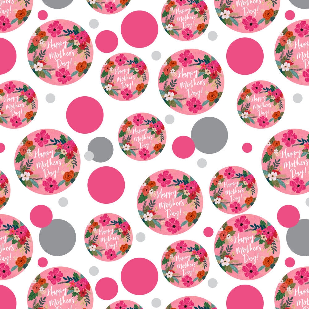 Happy Mother s Day Mom With Flowers Premium Gift Wrap Wrapping Paper Roll