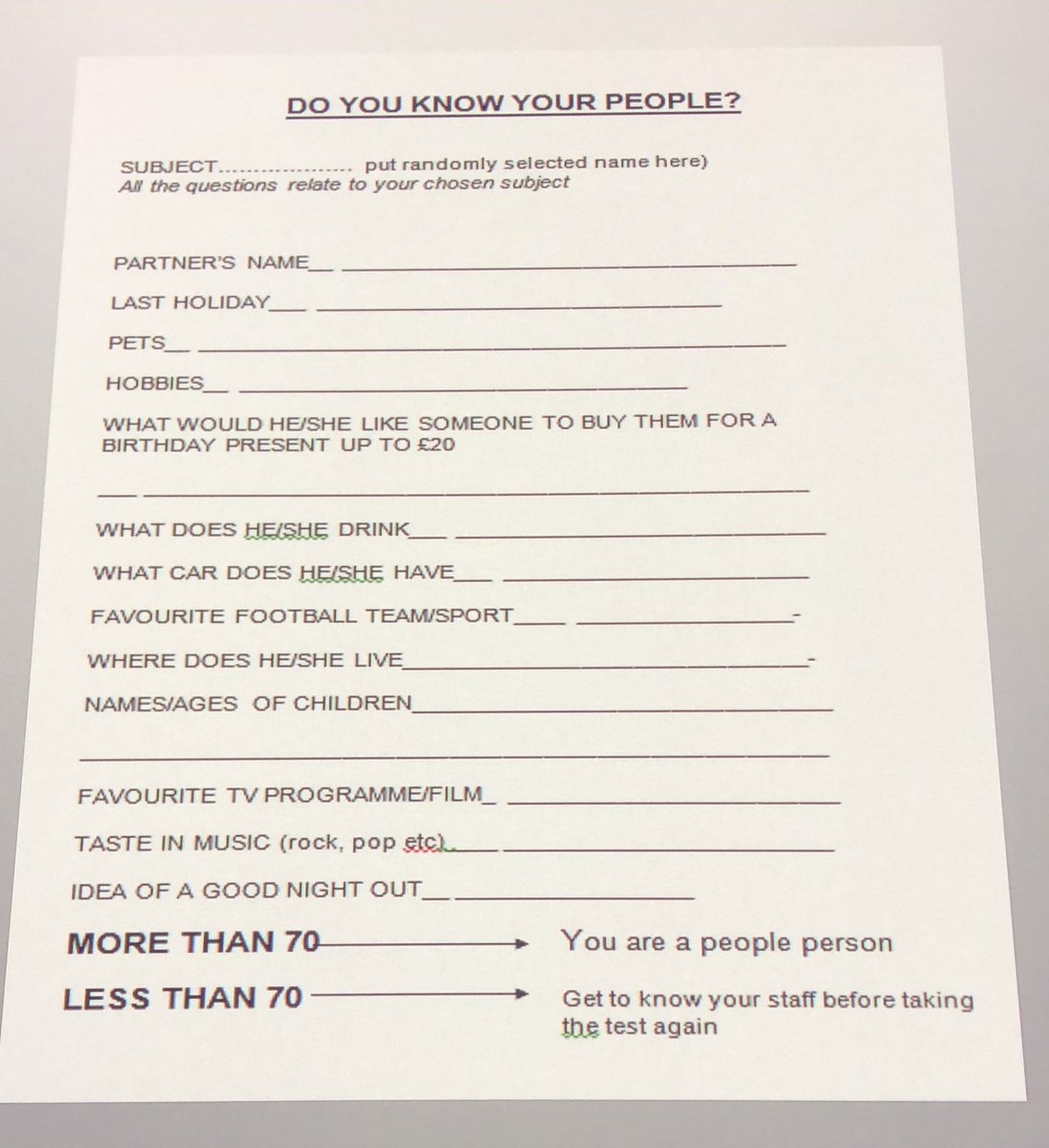 printable getting to know your employees questionnaire template