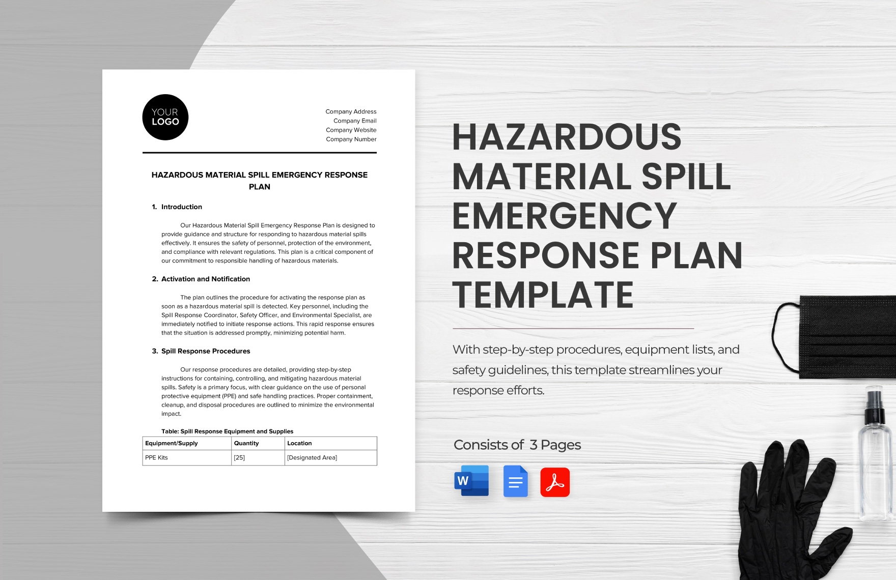 Hazardous Material Spill Emergency Response Plan Template In Word PDF Google Docs Download Template