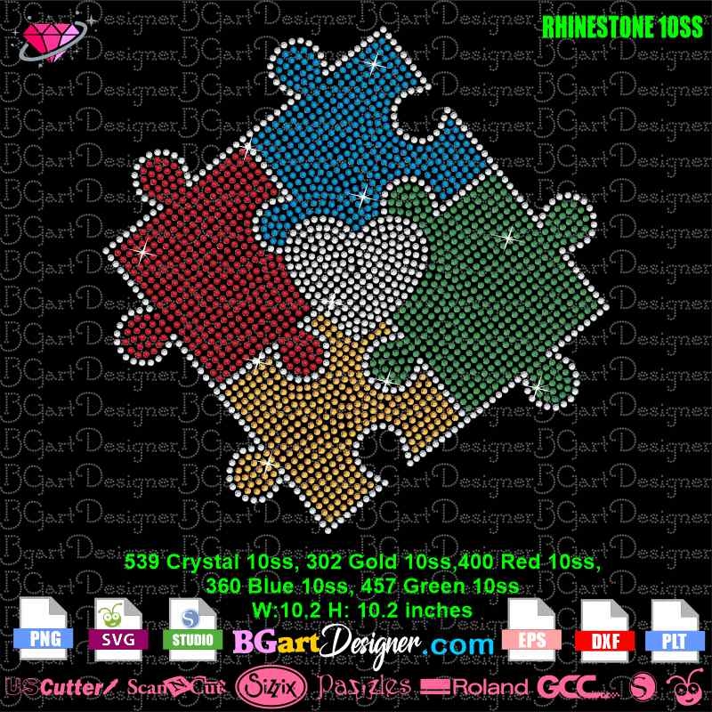 string art autism puzzle template