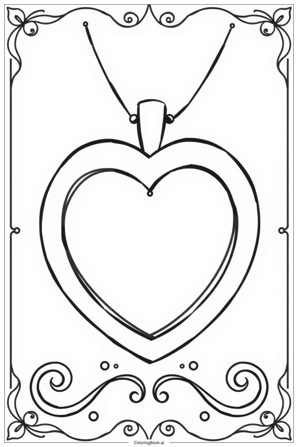 Heart Locket Opening Moment Coloring Page Free PDFu0026PNG Printable 