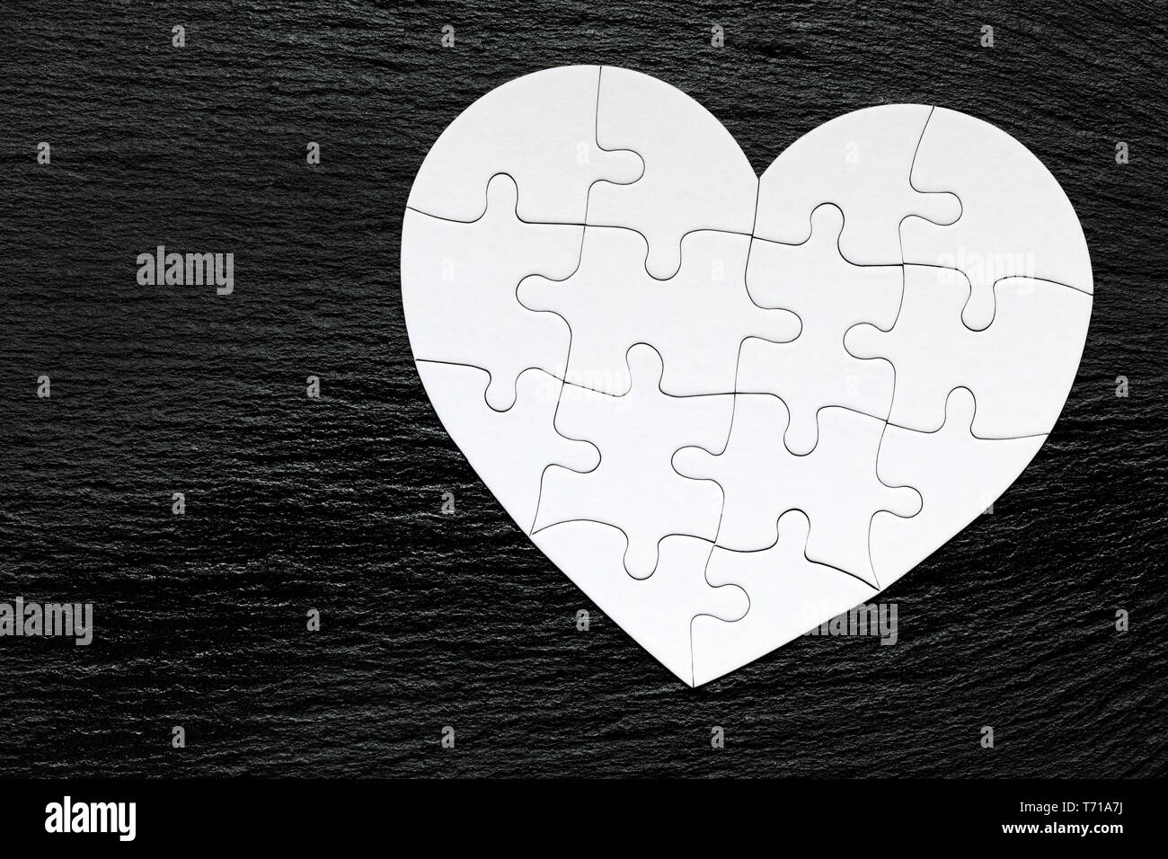 Heart Object Made Of Puzzle Pieces Make Complete Heart Jigsaw Puzzle Pieces In Form Of Heart Happy Valentines Day Greeting Card Template Heart Ji Stock Photo Alamy