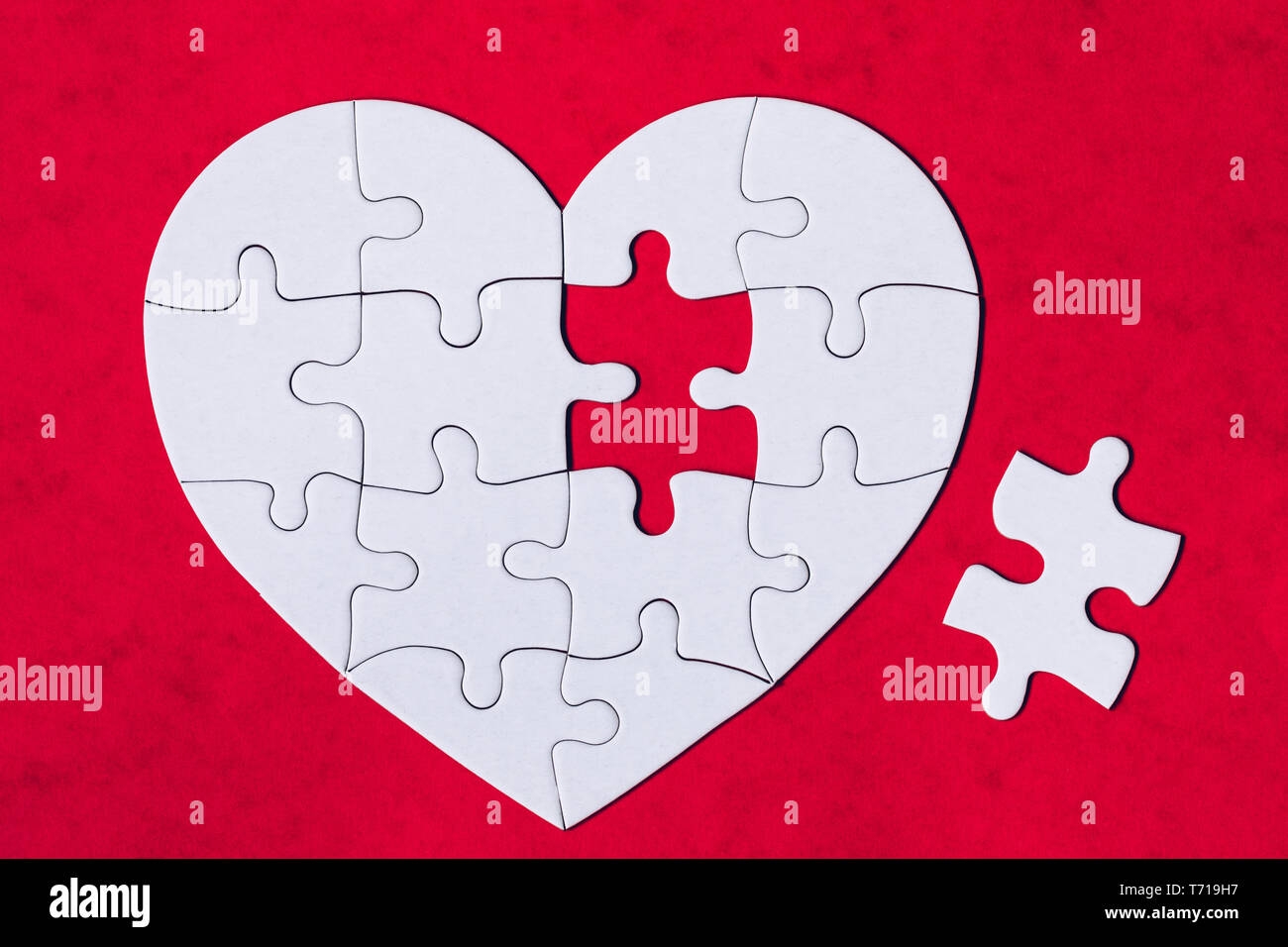 Heart Object Made Of Puzzle Pieces Make Complete Heart Jigsaw Puzzle Pieces In Form Of Heart Happy Valentines Day Greeting Card Template Heart Ji Stock Photo Alamy
