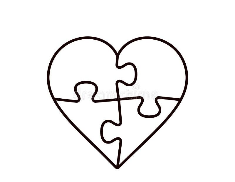 Heart Puzzle Piece Stock Illustrations 3 945 Heart Puzzle Piece