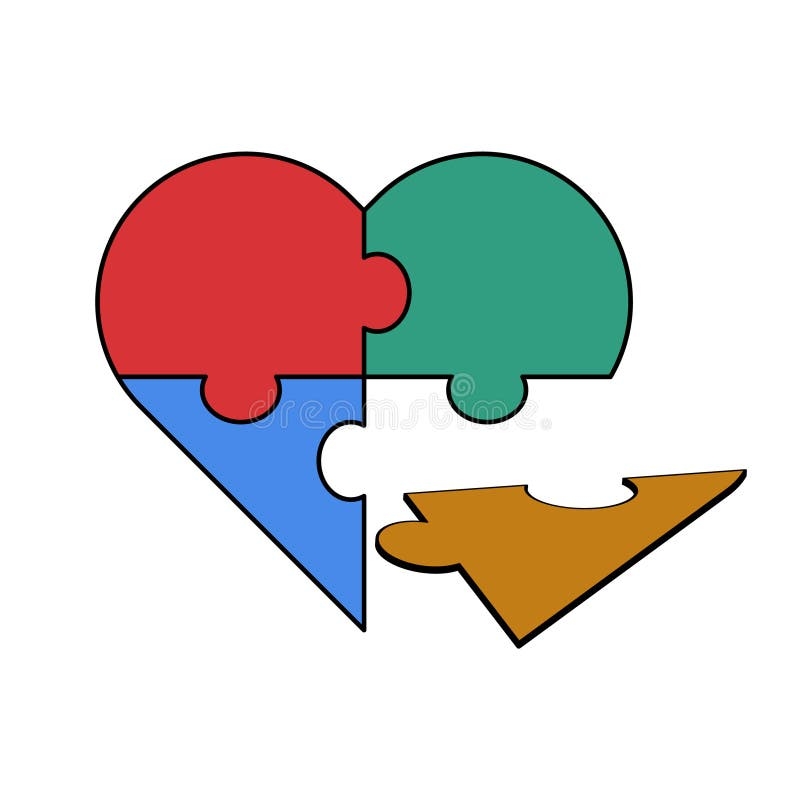 transparent heart puzzle template