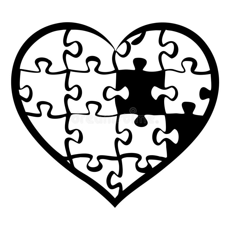 Heart Puzzle Piece Tattoo Stock Illustrations 8 Heart Puzzle 