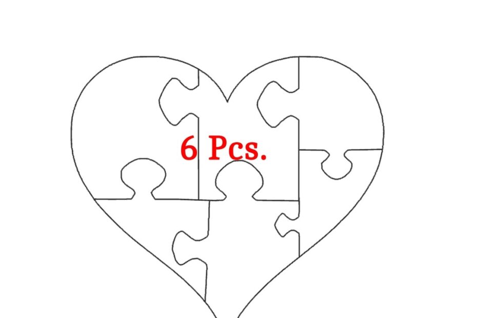 Heart Shape Jigsaw Puzzle Template Svg Png Pdf Jpg Files Puzzle Vector Templates Puzzle Silhouette Jigsaw Pattern Scroll Saw Pattern Etsy