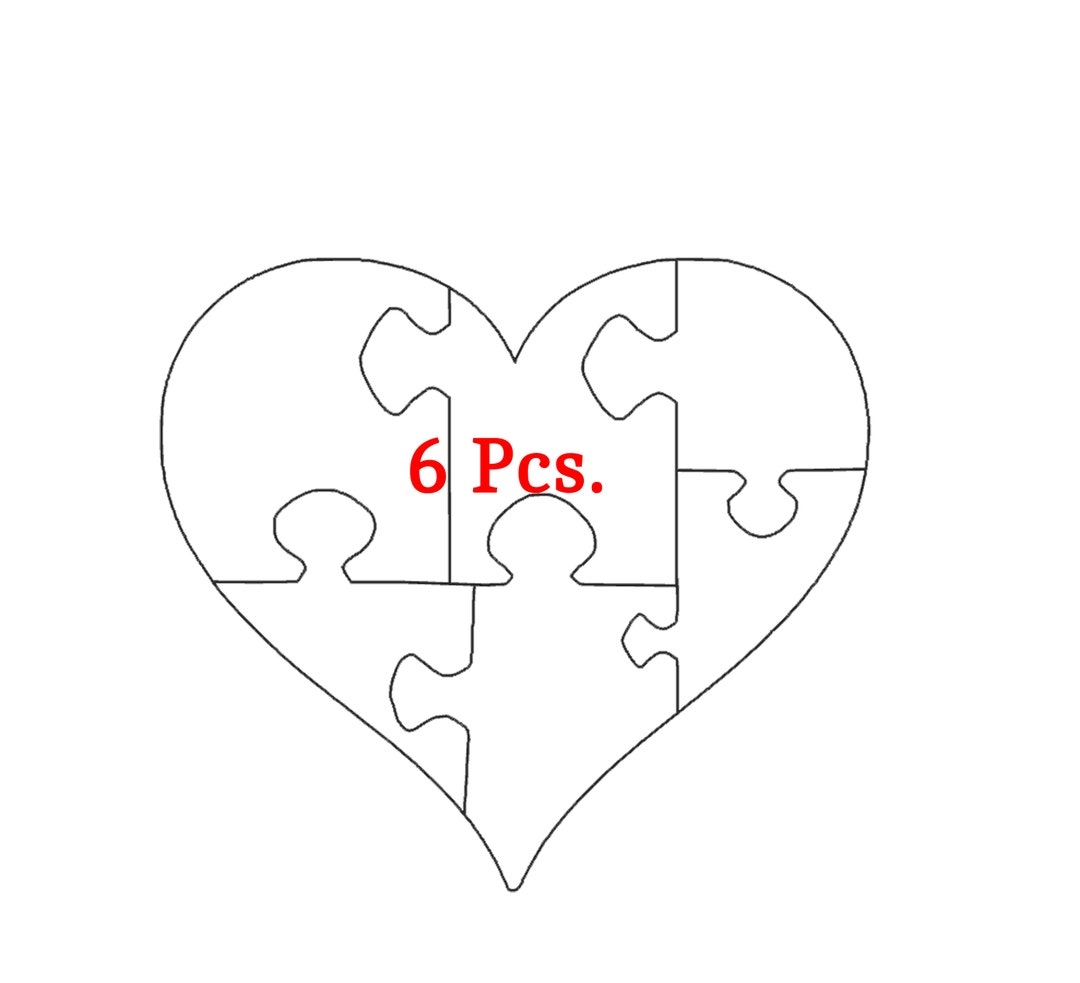 Heart Shape Jigsaw Puzzle Template Svg Png Pdf Jpg Files Puzzle Vector Templates Puzzle Silhouette Jigsaw Pattern Scroll Saw Pattern Etsy