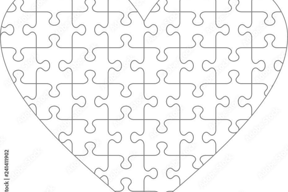 Heart Shaped Jigsaw Puzzle Blank Template With Classic Style Transparent for Vector Mode Pieces Suitable For Valentine s Day Wedding And Romantic Designs And Projects Stock Vector Adobe Stock