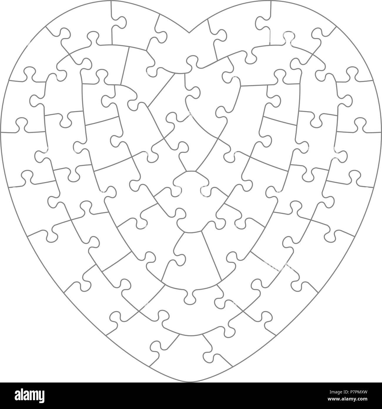Heart Shaped Jigsaw Puzzle Blank Template With Irregular Hand cut Style Pieces Suitabe For Valentine s Day Wedding And Romantic Designs And Projects Stock Vector Image U0026 Art Alamy
